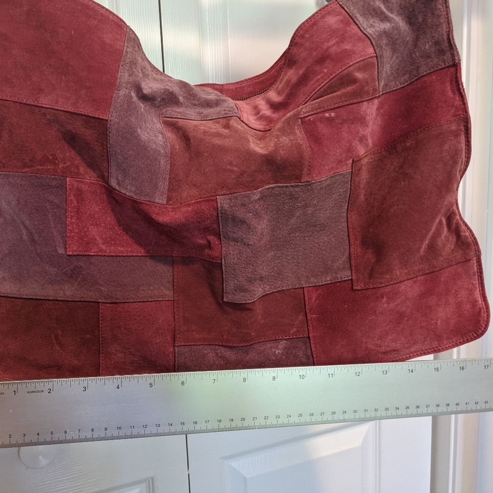 100% Leather Red Patchwork Bag - image 2